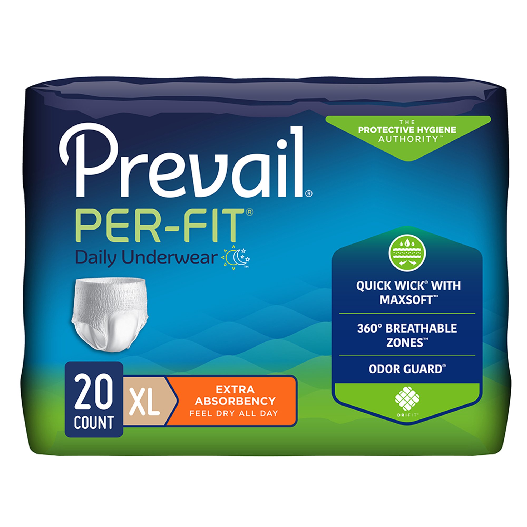 Prevail Per-Fit Incontinence Unisex Adult Absorbent Underwear